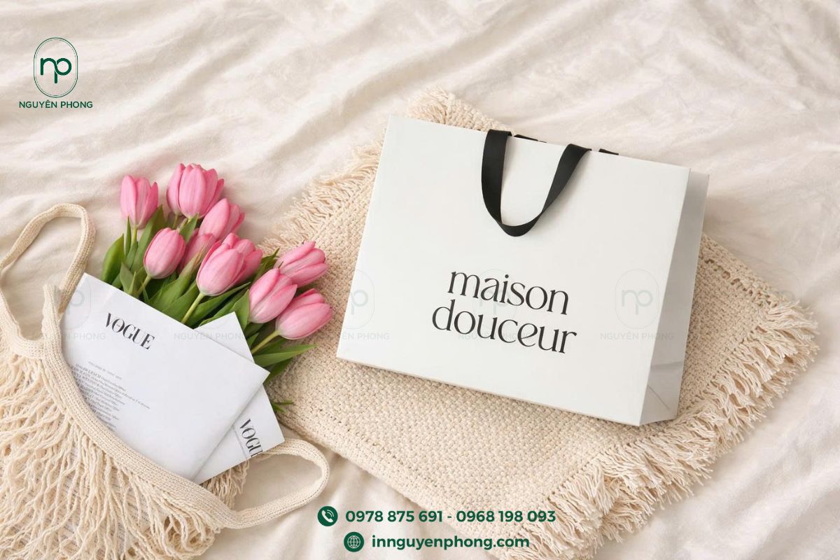 Mẫu túi giấy có quai lụa